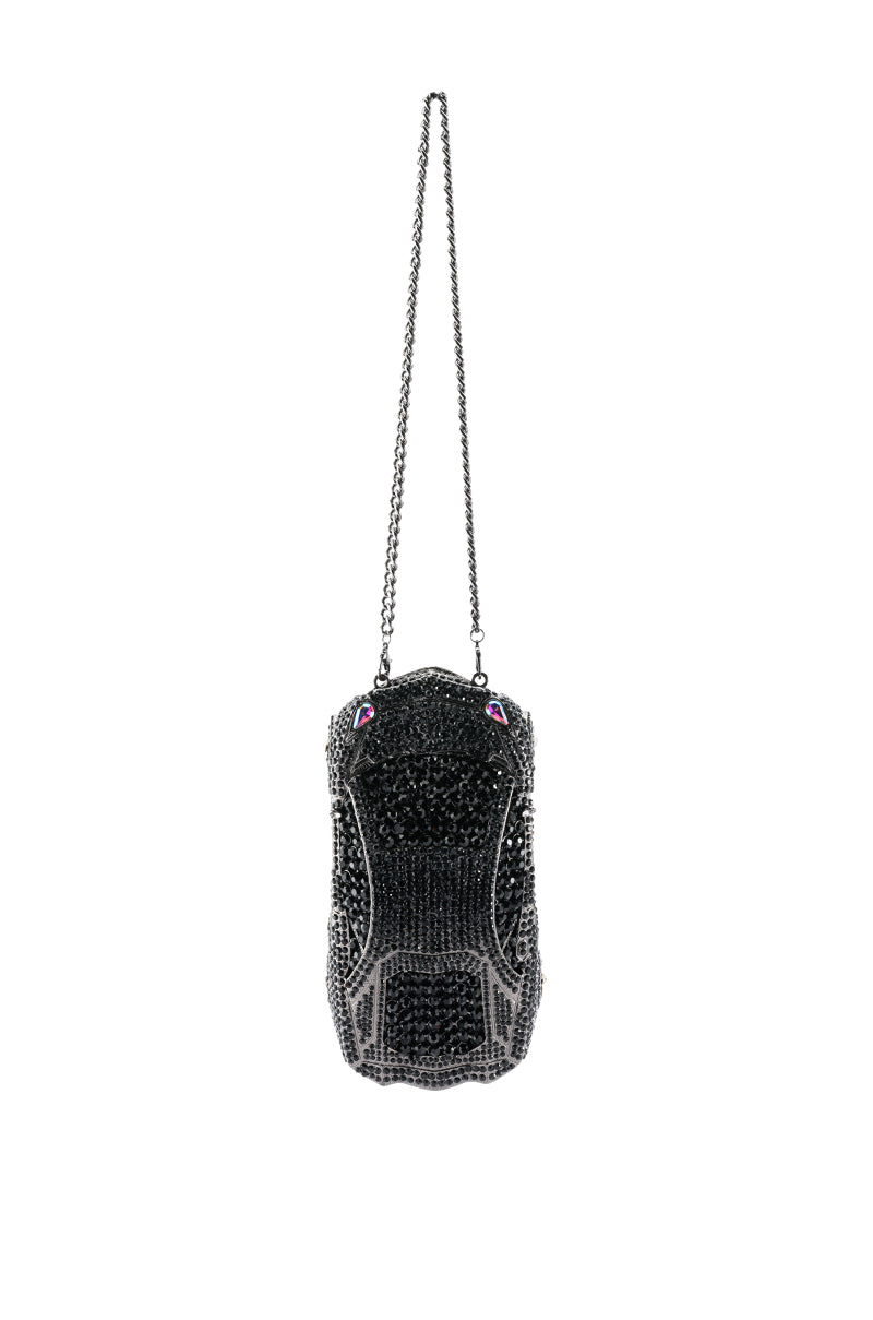 Detail View Vroom Race Car Rhinestone Clutch