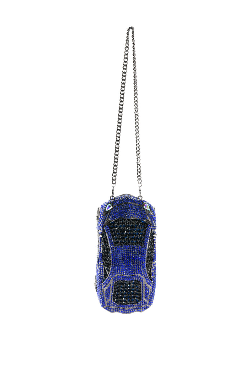 Detail View Vroom Race Car Rhinestone Clutch