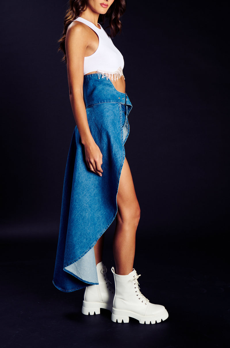 Back View Walk On The Wild Side Denim Waist Belt