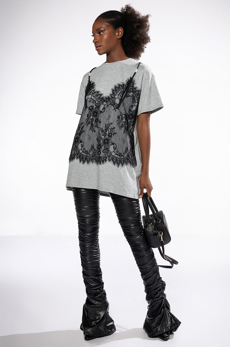 Side View Winny Lace Detail Tshirt