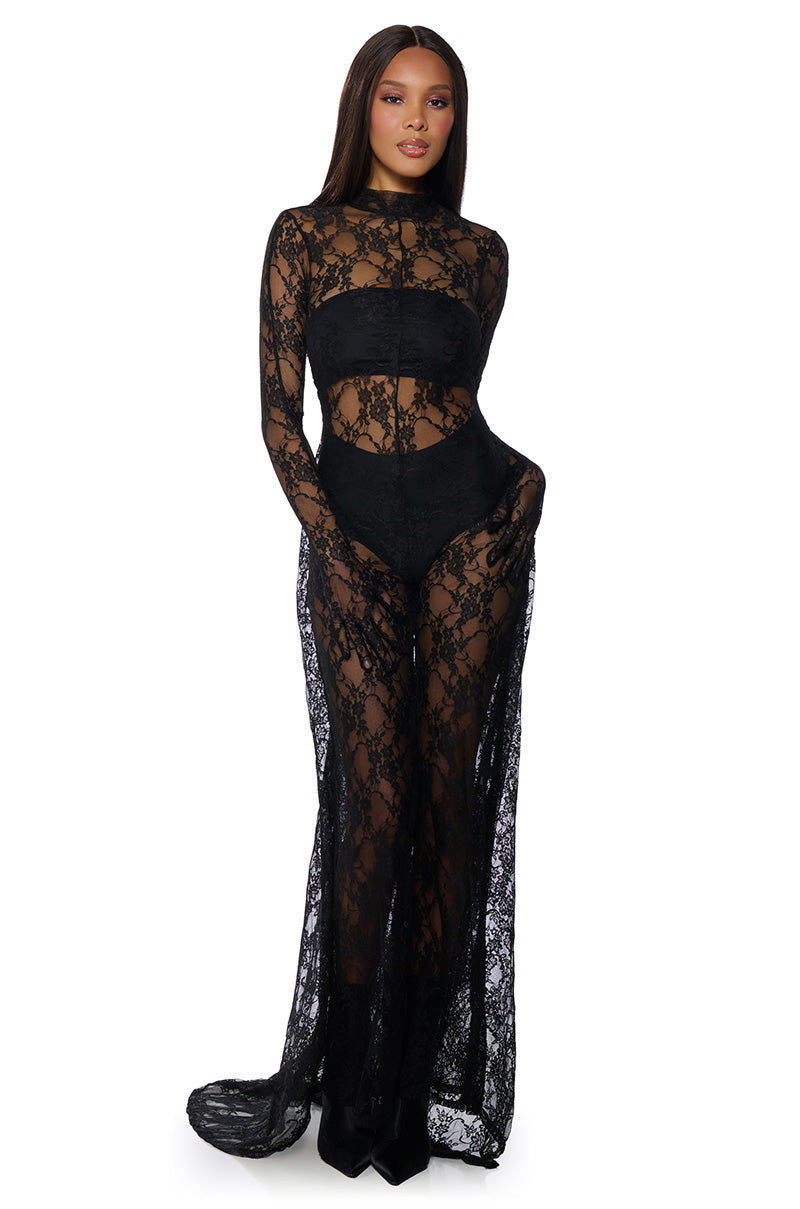 WORK THE ROOM LACE JUMPSUIT AKIRA WORK THE ROOM LACE JUMPSUIT AKIRA
