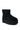 The UGG W Classic Mini Platform Black boot features a thick platform sole and an ankle-high design. It boasts a rounded toe, visible stitching details, and a soft velvety texture. The wool blend upper ensures warmth and comfort, with the white background accentuating the boot's attributes.