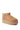 The UGG CLASSIC ULTRA MINI PLATFORM in Chestnut is a tan suede platform bootie featuring a wool blend upper and a thick, grooved sole. It showcases a soft, rounded toe and subtle stitch detailing, offering warmth and coziness ideal for autumn or winter fashion. Perfect for those who appreciate the classic UGG style with added height.