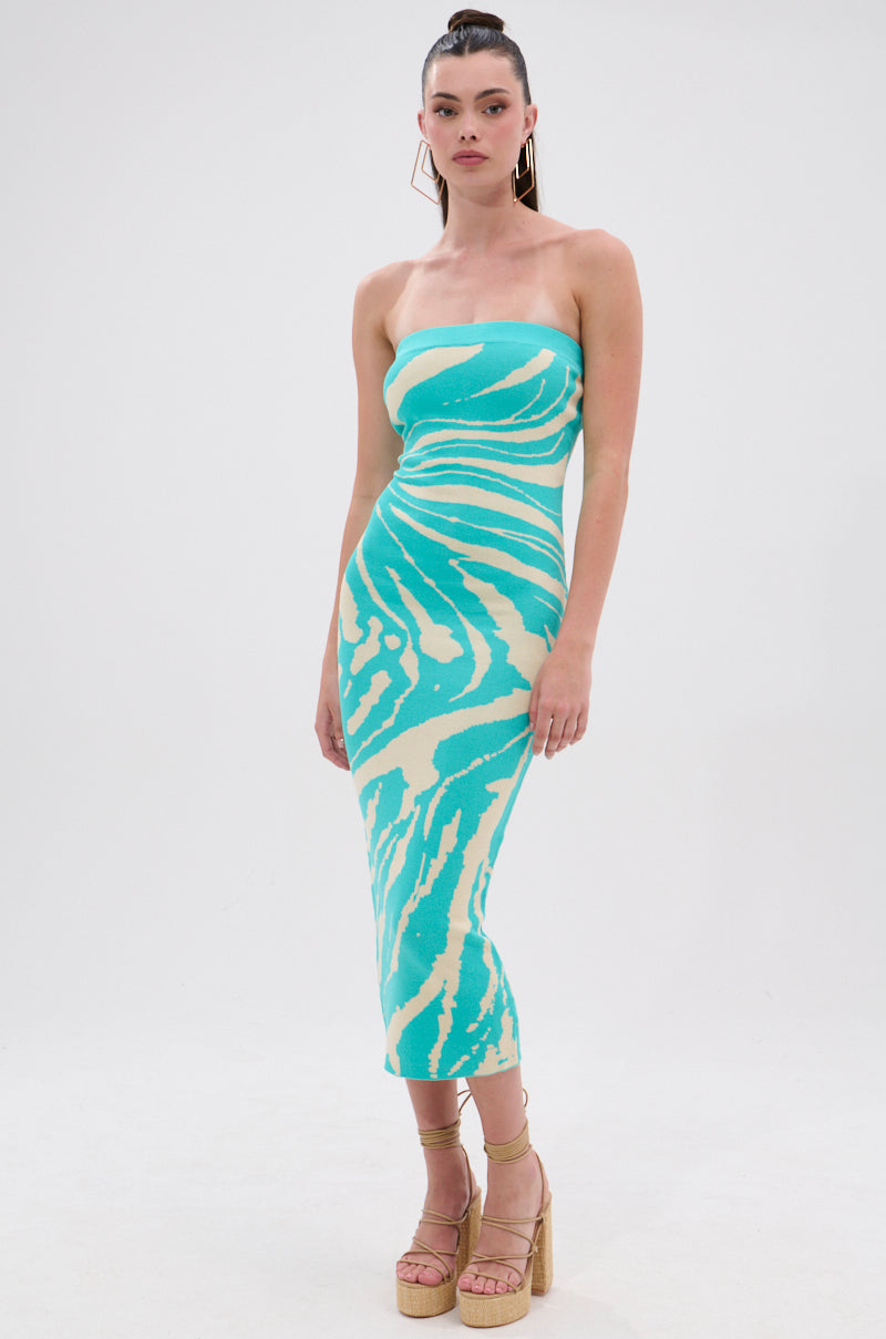malibu midi dress MALIBU DREAMIN PRINTED KNIT MIDI DRESS – AKIRA