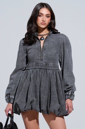 【BAON】Hatchin Can Can Shirring Denim Mini One Piece 22JYWF0383-NEWGREY1_450x450.