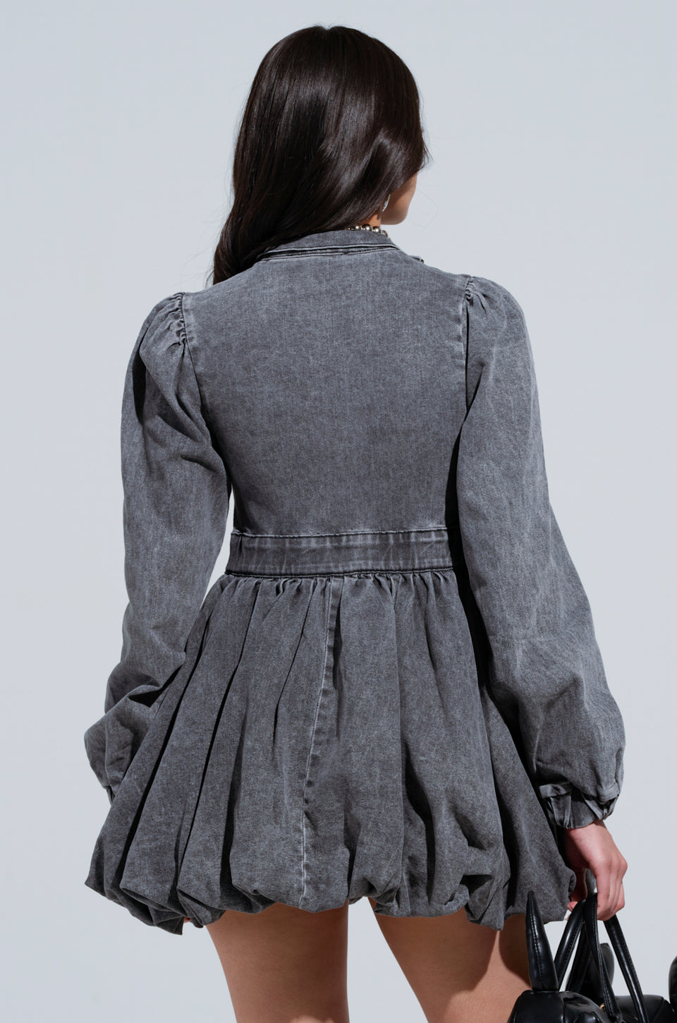 american eagle denim bubble dress AE Smocked Denim Bubble Dress