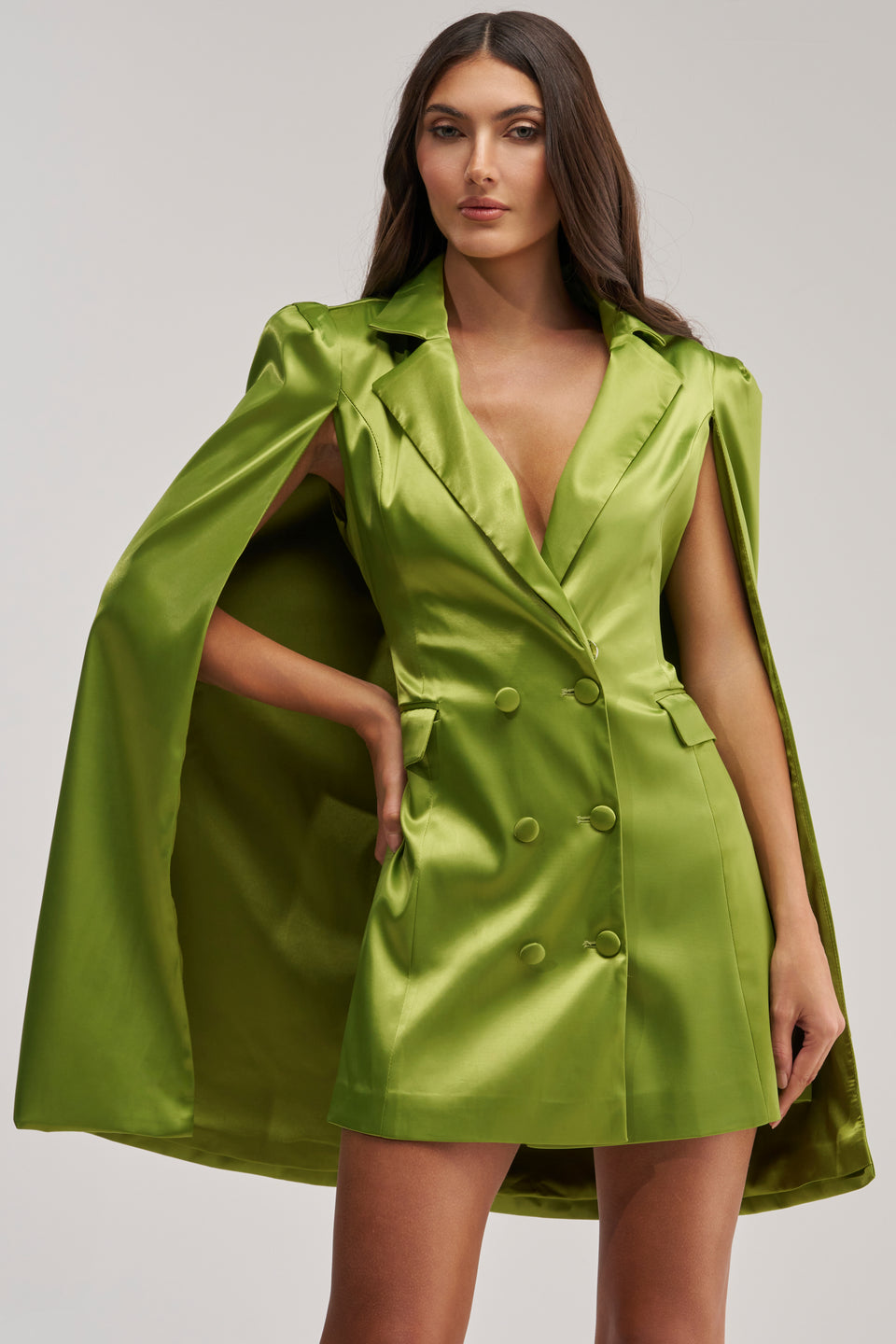 blazer dress green Elegant Split Sleeve 38926 Dresses This sophisticated piece features fabric Green Blazer Dresses | Karen