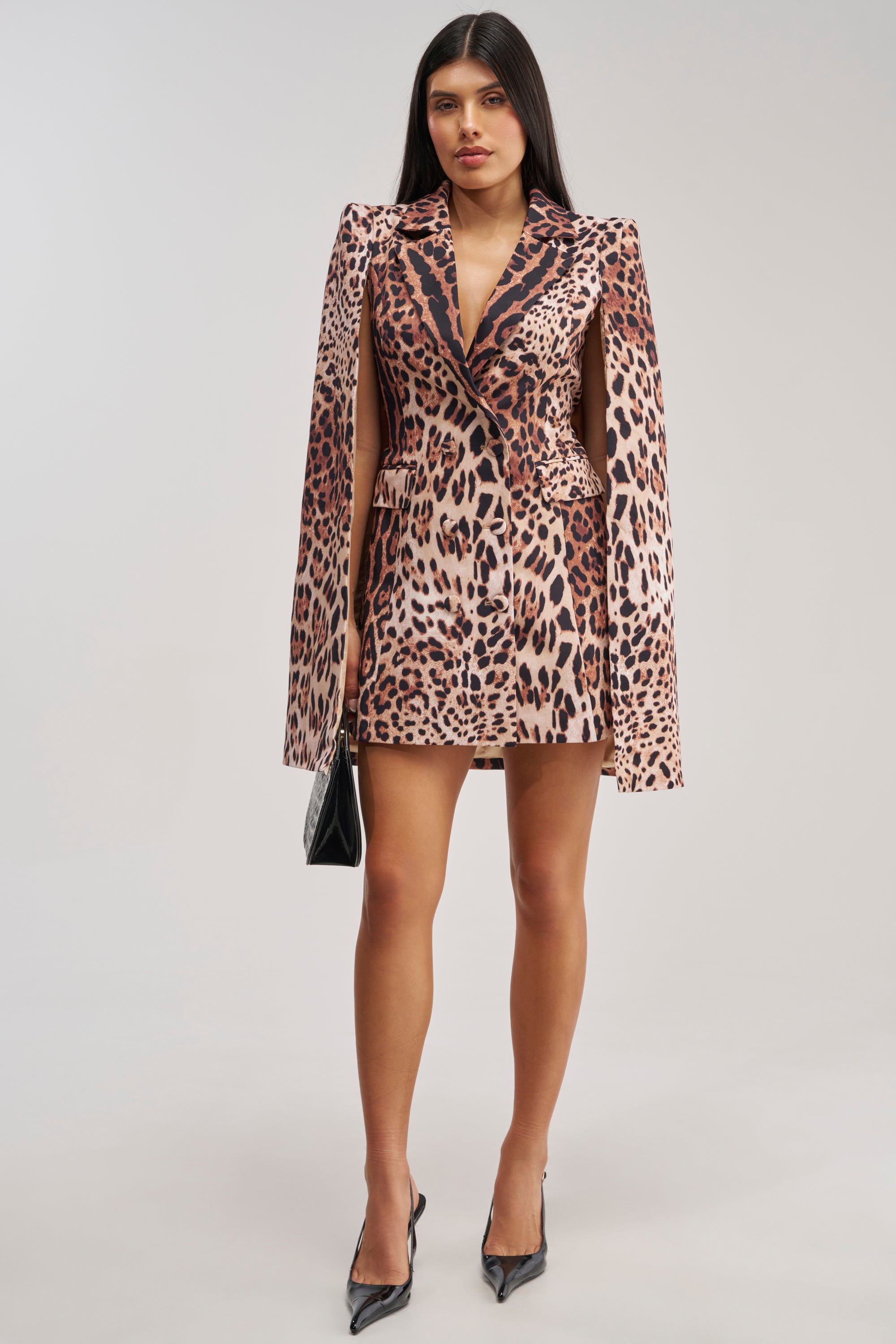 AKIRA Aminah Leopard Print Blazer Dress