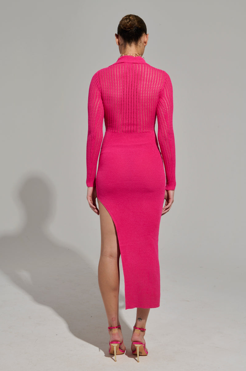 KEEP IT SIMPLE PINK KNIT MIDI DRESS AKIRA KEEP IT SIMPLE PINK KNIT MIDI DRESS AKIRA