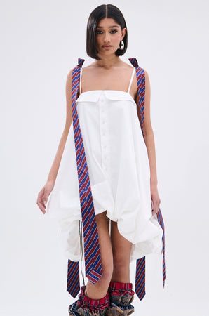 ワンピース TIE STRING POPLIN MINI DRESS GANNI Cotton Poplin Tie String Mini Dress | Black | FARFETCH