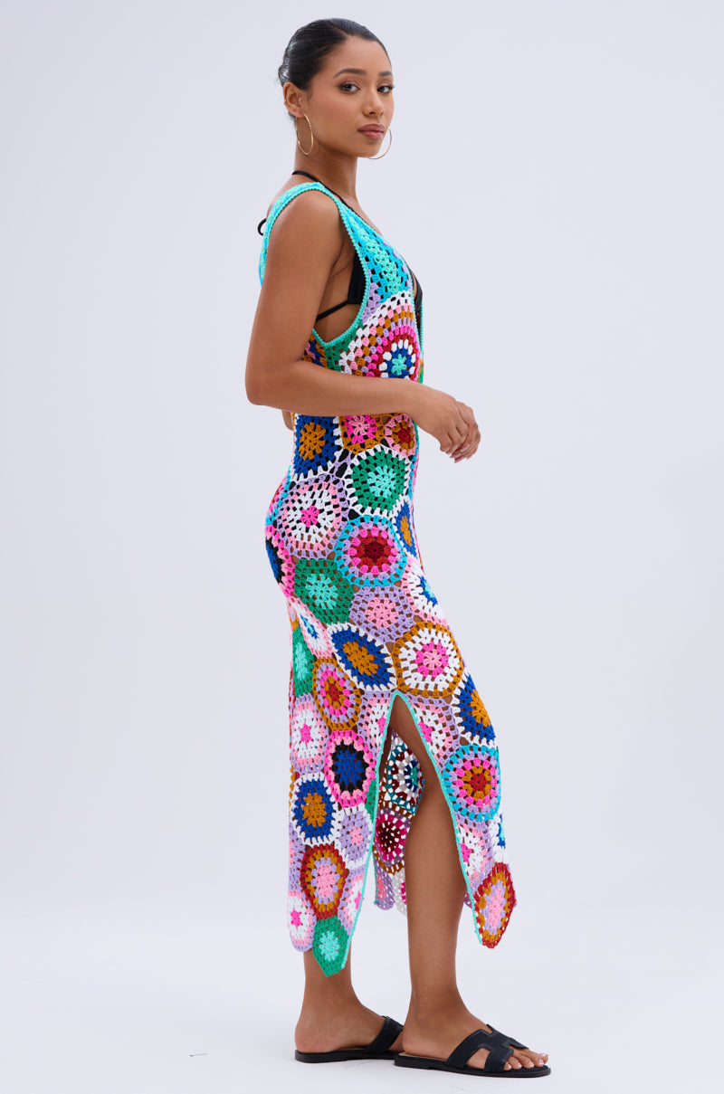 loft beach crochet midi dress Casual Crochet Dress