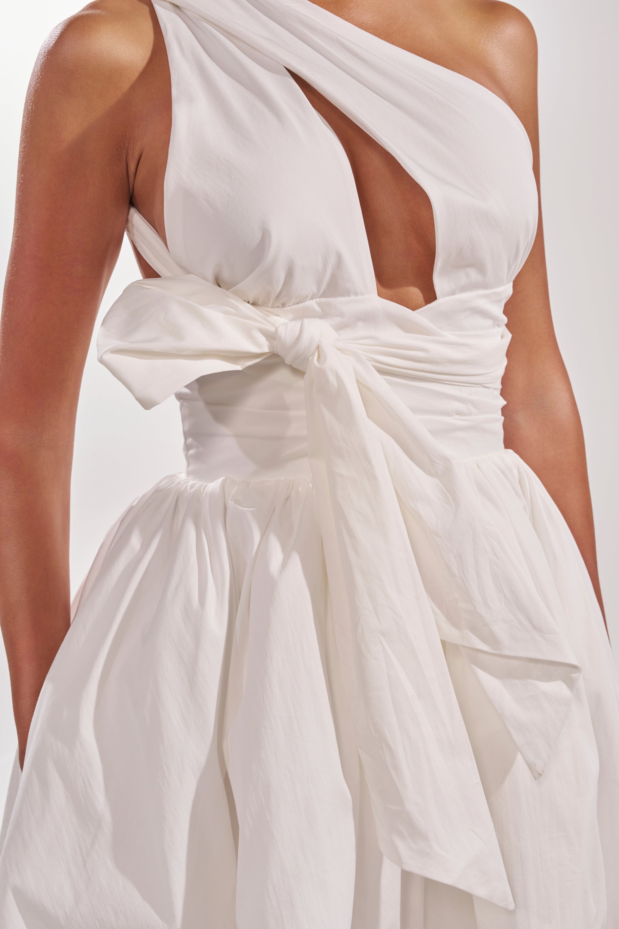 polyester poplin dress Pretty in Poplin Strappy Multifunction Mini Dress in White