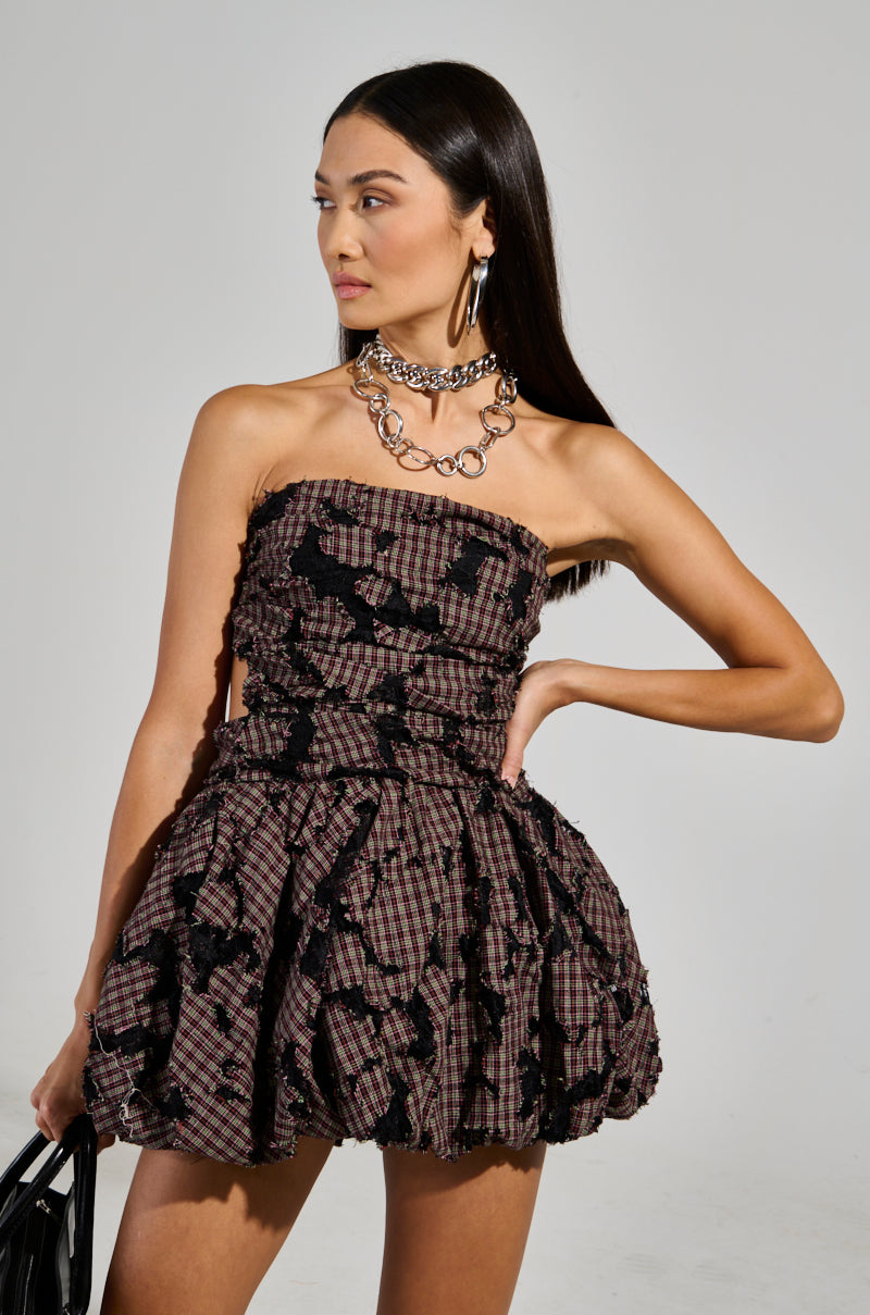 A STROLL DOWN SOHO DISTRESSED MINI DRESS AKIRA A STROLL DOWN SOHO DISTRESSED MINI DRESS AKIRA