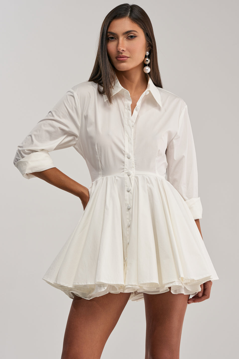 fitted poplin dress Miss Selfridge fitted poplin shirt dress in baby blue