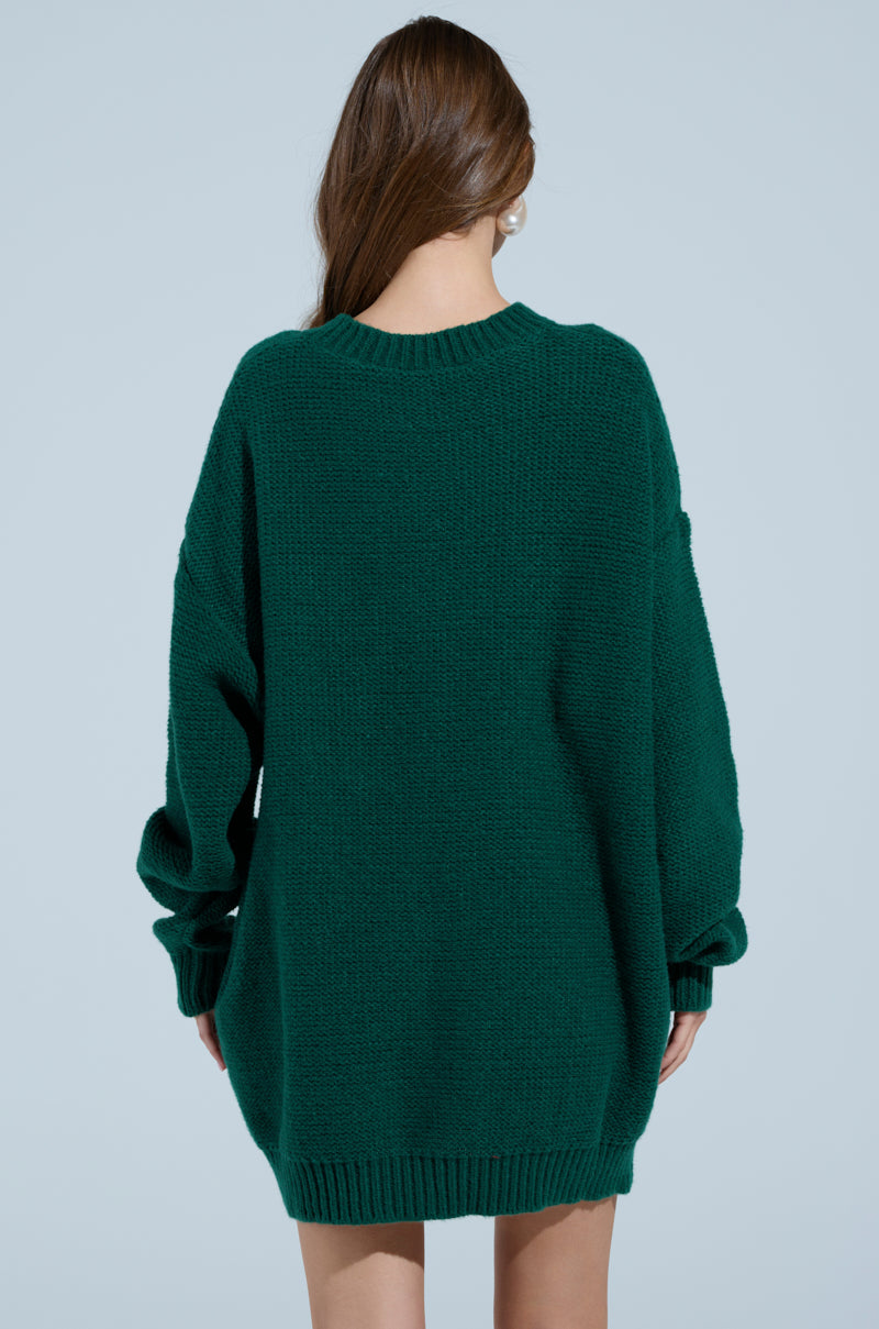 slim fit dress slacks Entro Cable Knit Sweater Dress
