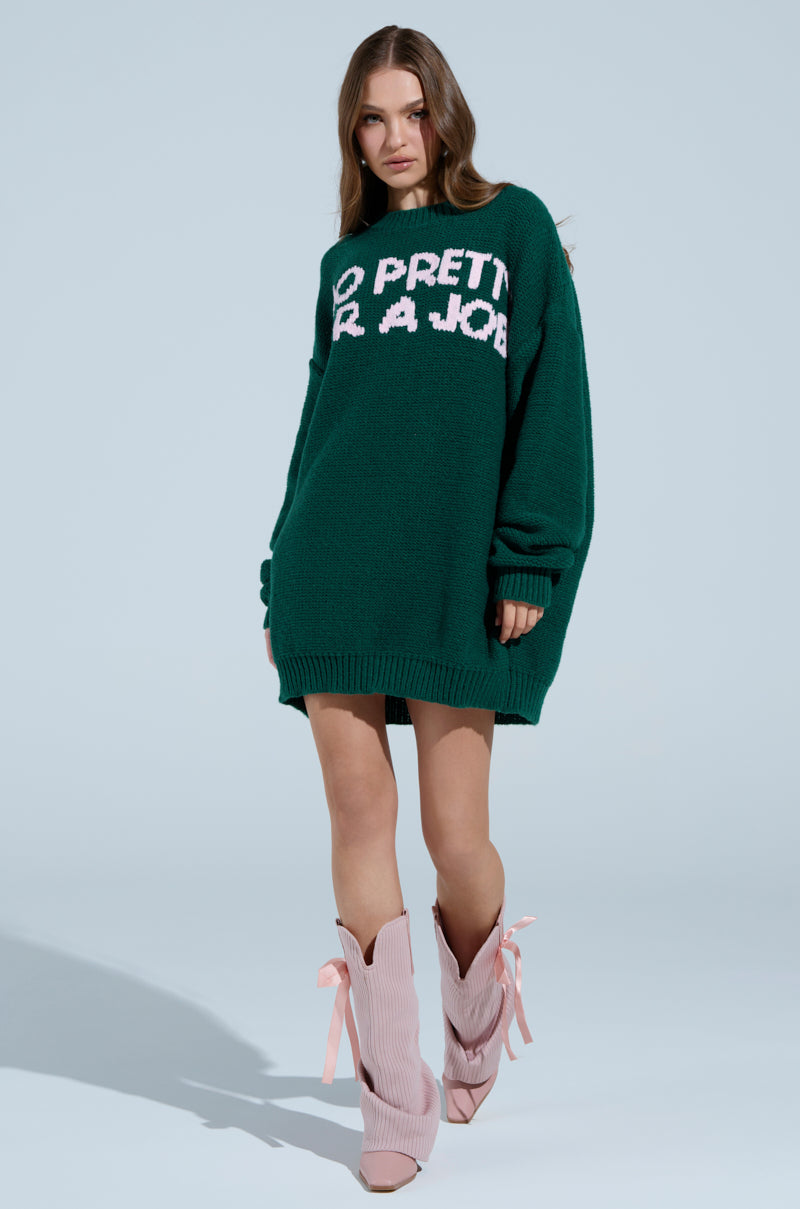 TOO PRETTY PRINTED SWEATER DRESS  AKIRA