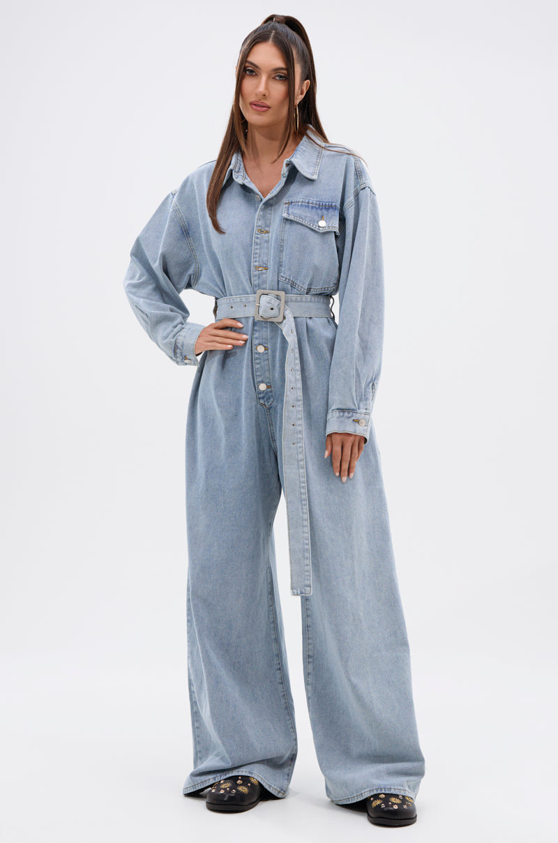 NOT TODAY EXTREME OVERSIZED DENIM JUMPSUIT – AKIRA