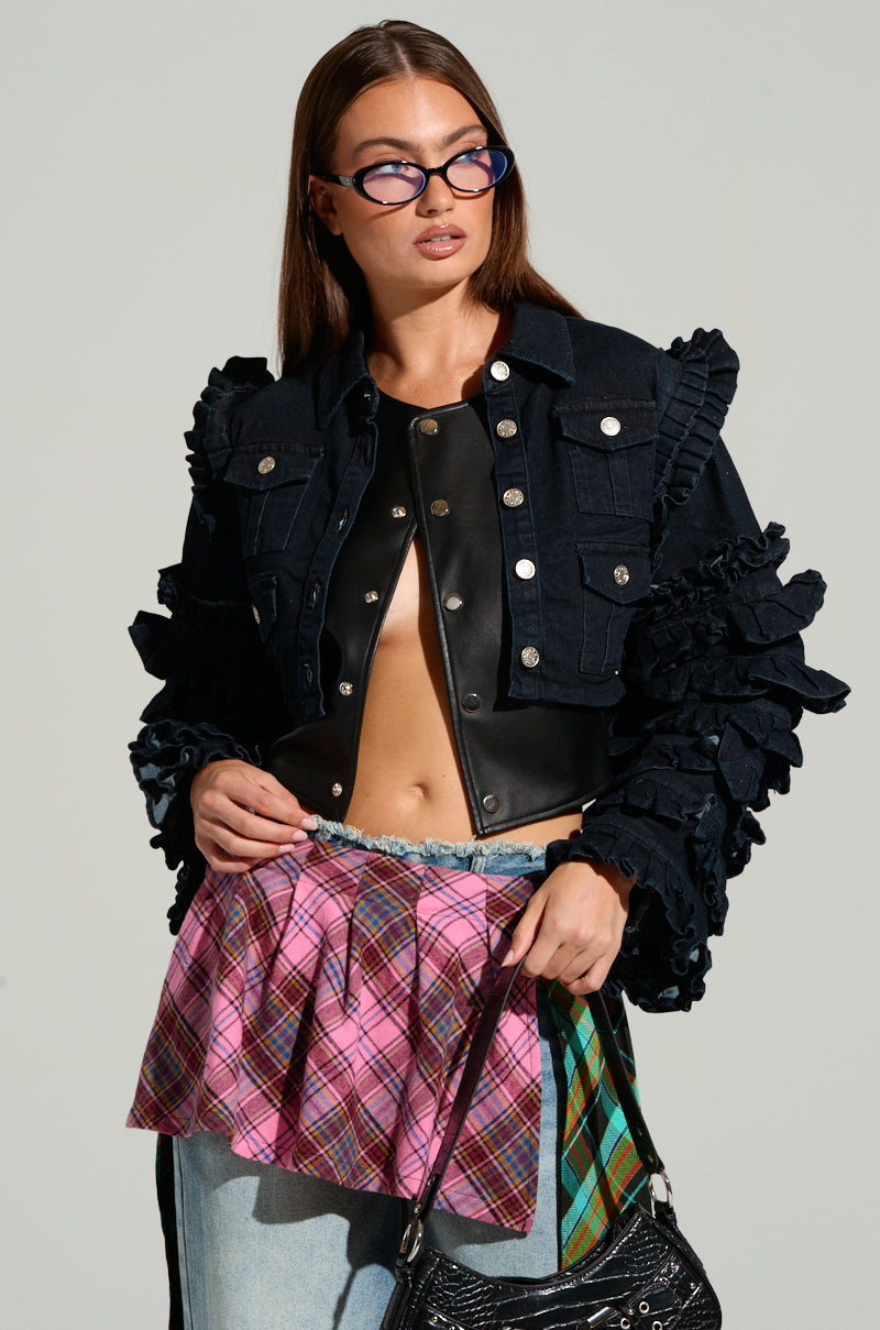 Jacket Felicity Rrq FELICITY STATEMENT SLEEVE DENIM JACKET – AKIRA