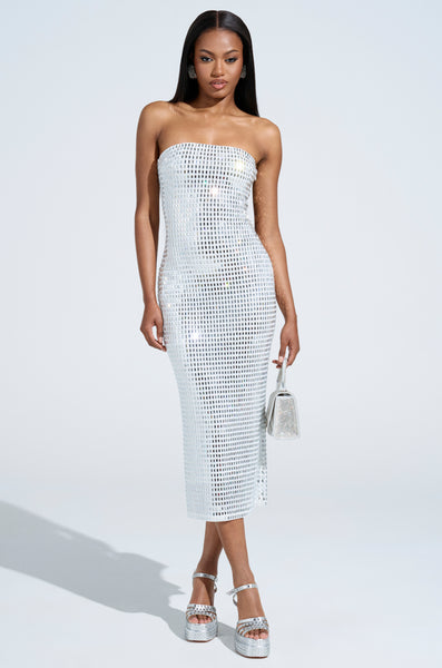 WHITE STUFF メイベル ミックス ミディ プリント ドレス Bianca Beaded Lace Shift Dress With Side Slit | Over The Moon