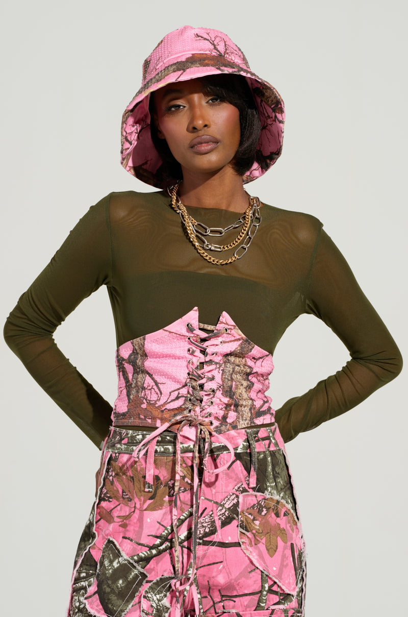YOU CANT SEE ME CAMO LACE UP BELT – AKIRA