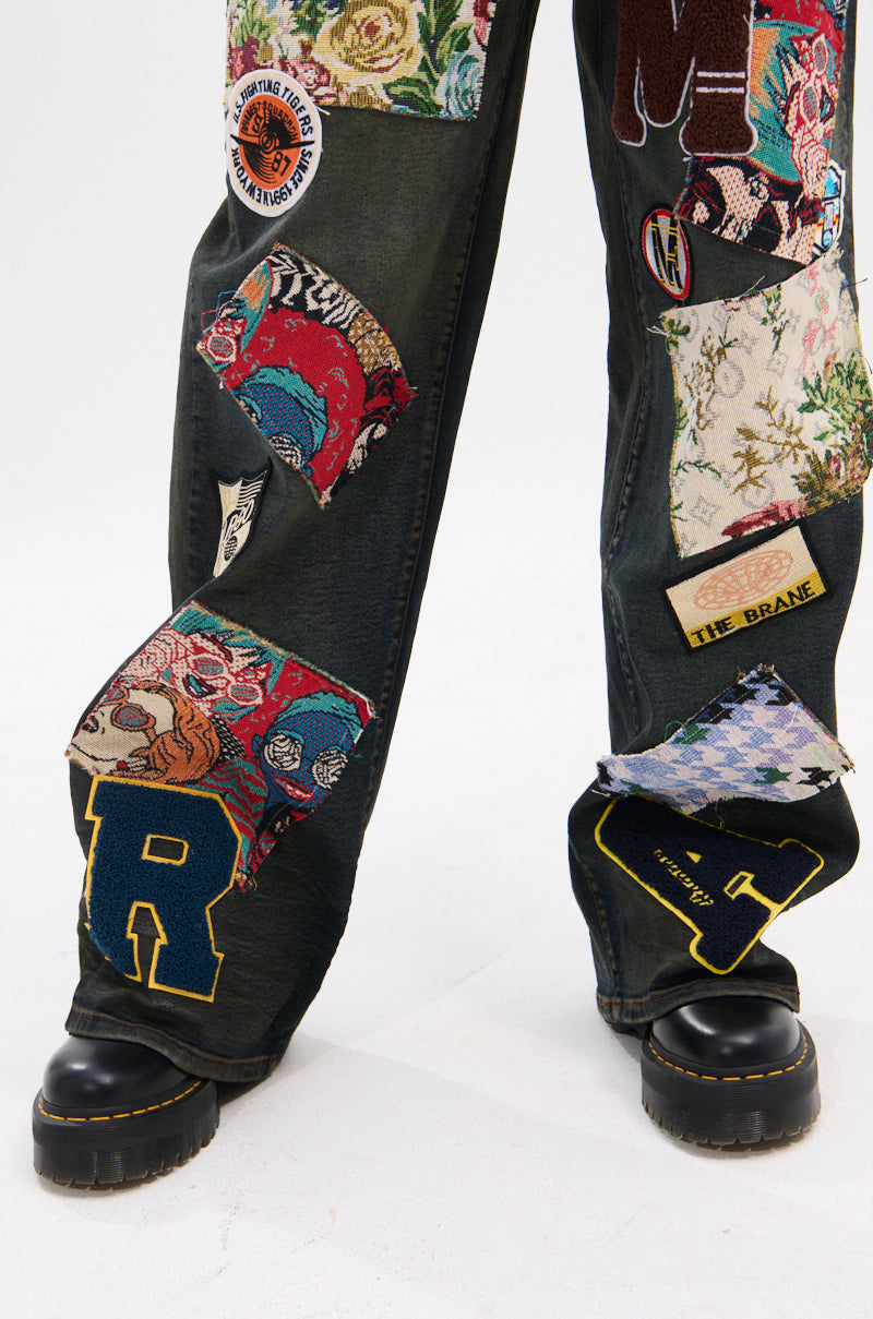 ARTS AND CRAFTS PATCH WORK DENIM PANTS – AKIRA