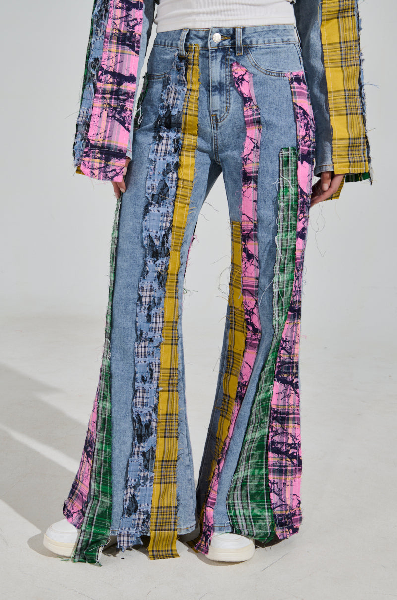 MAKING WAVES PATCHWORK FLARE DENIM – AKIRA - Main Image