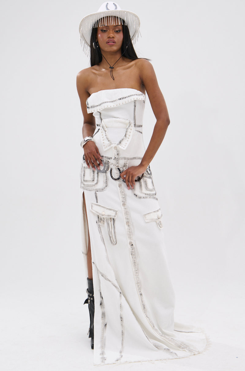 COVER STAR DENIM MAXI DRESS – AKIRA