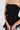 A person wears the elegant LADY FRIEND CORSET, a strapless black top, paired with a flowing floral-patterned bottom garment. The ensemble stunningly hugs curves against the minimalist backdrop.