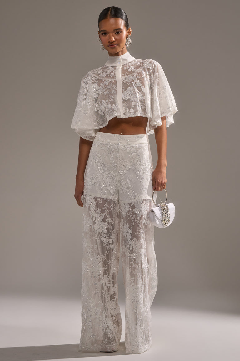 EVA LACE SHORT SLEEVE BUTTON DOWN – AKIRA