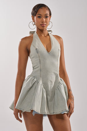 STYLE AND GRADE DENIM MINI DRESS – AKIRA