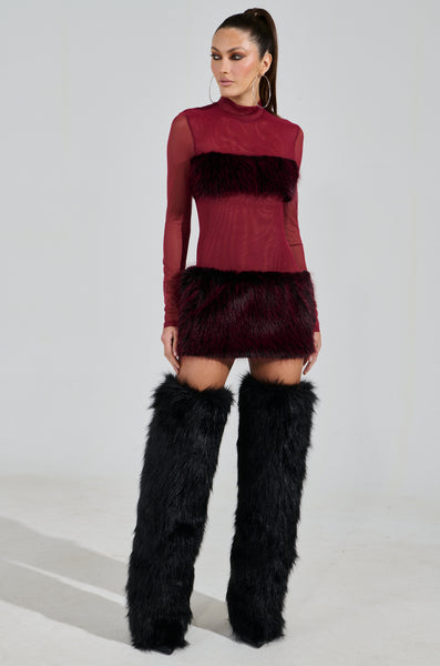 ANDMARY】Zoe fur mini dress