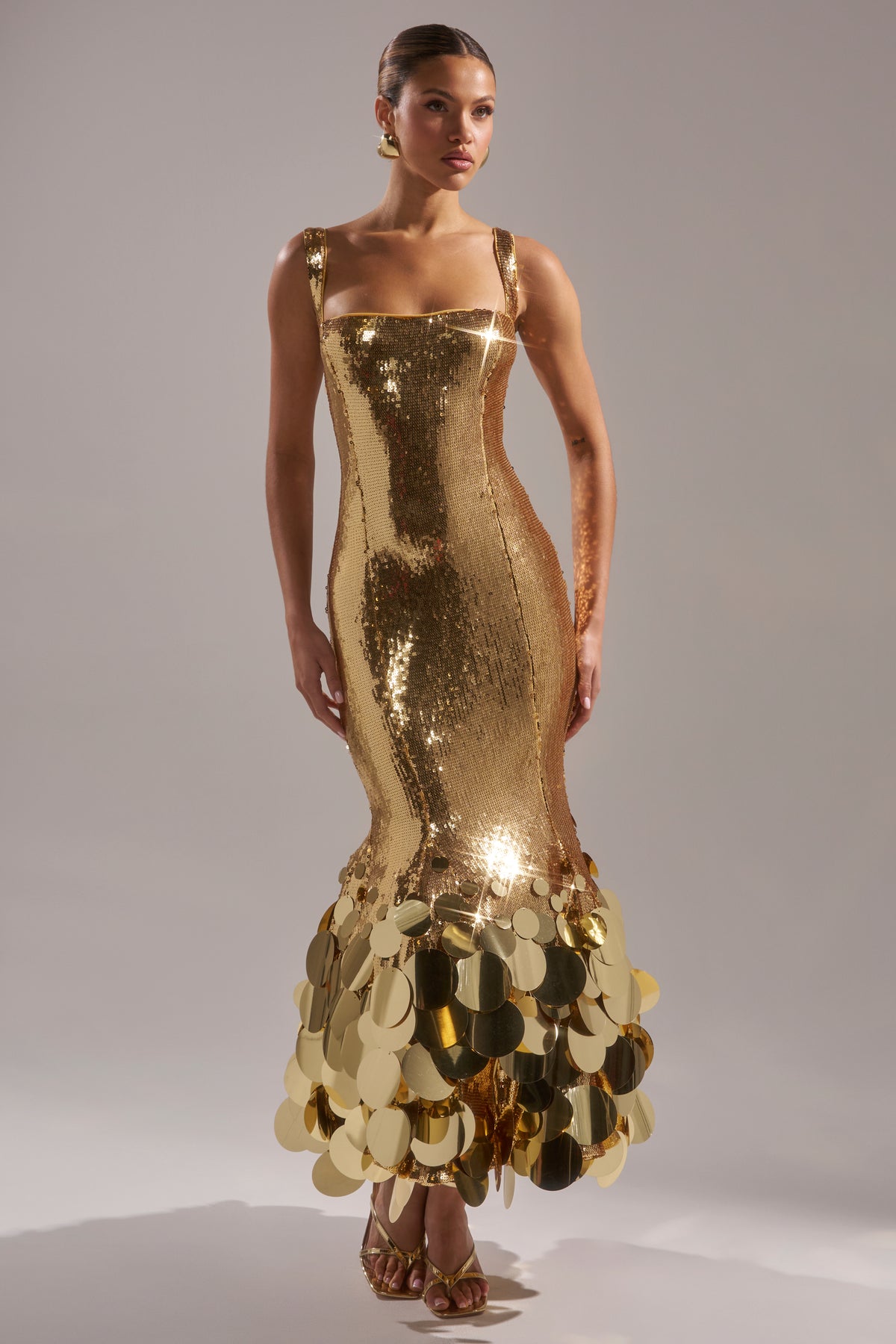 golden party dress for women Life of the Sequin Midi * Model is 175 Color:Armygreen Petite Dresses For Women ZIP-UP