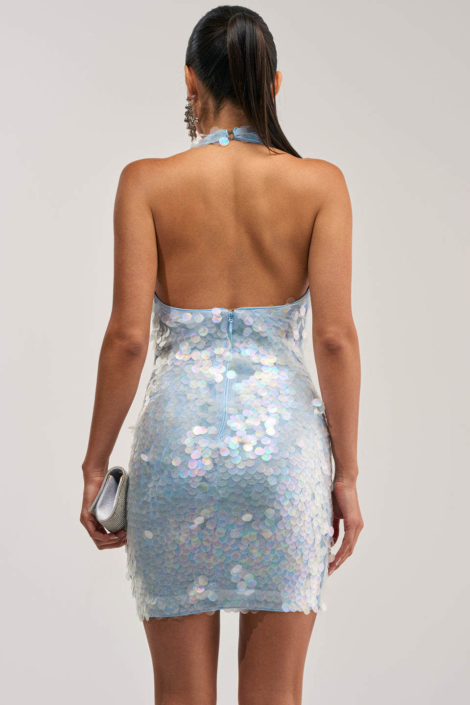 AKIRA Party Harder Iridescent Sequin Mini Dress