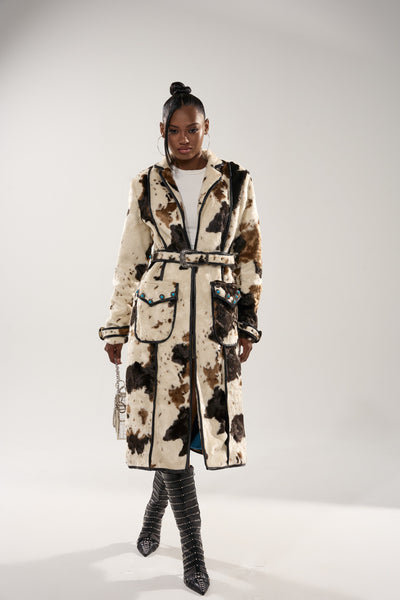 RIDE EM COW PRINT TRENCH – AKIRA