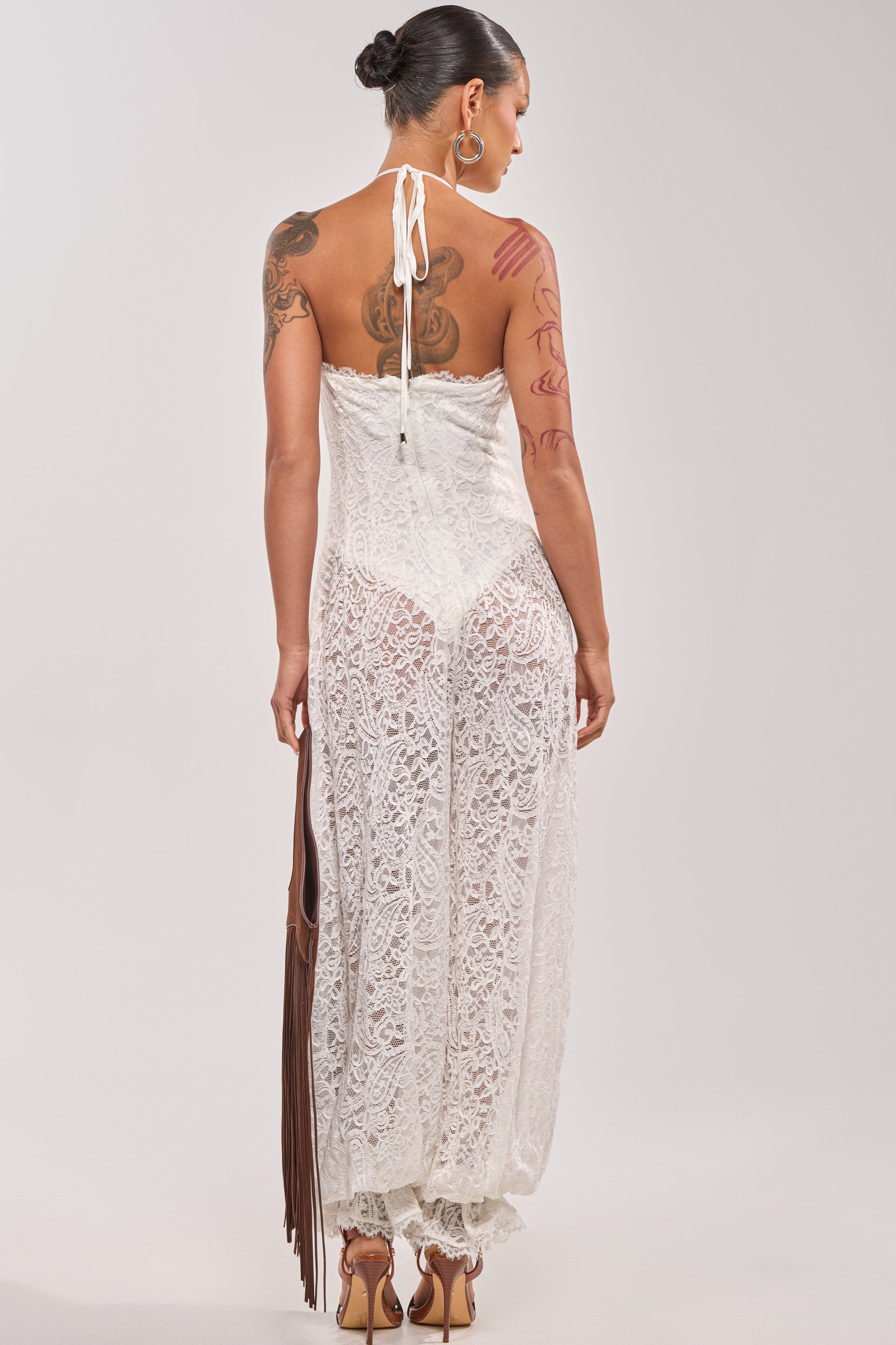 GALAVANTING LACE JUMPSUIT IN IVORY – AKIRA