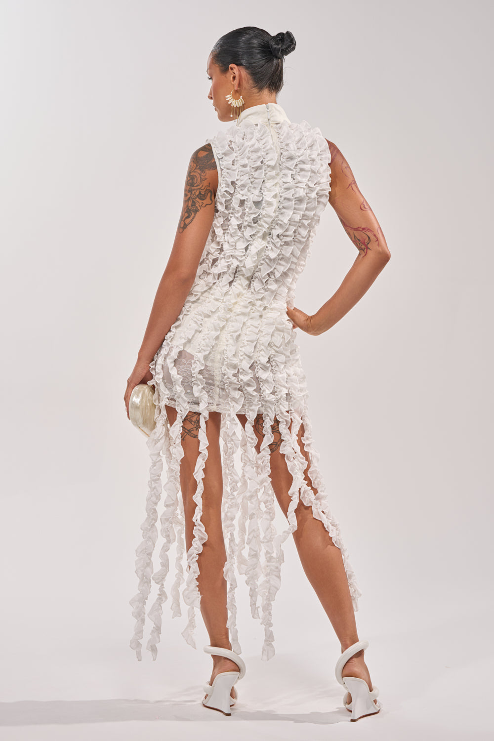 AKIRA For The Frill Of It Mini Dress | White | Size XL AKIRA For The Frill Of It Mini Dress | White | Size XL