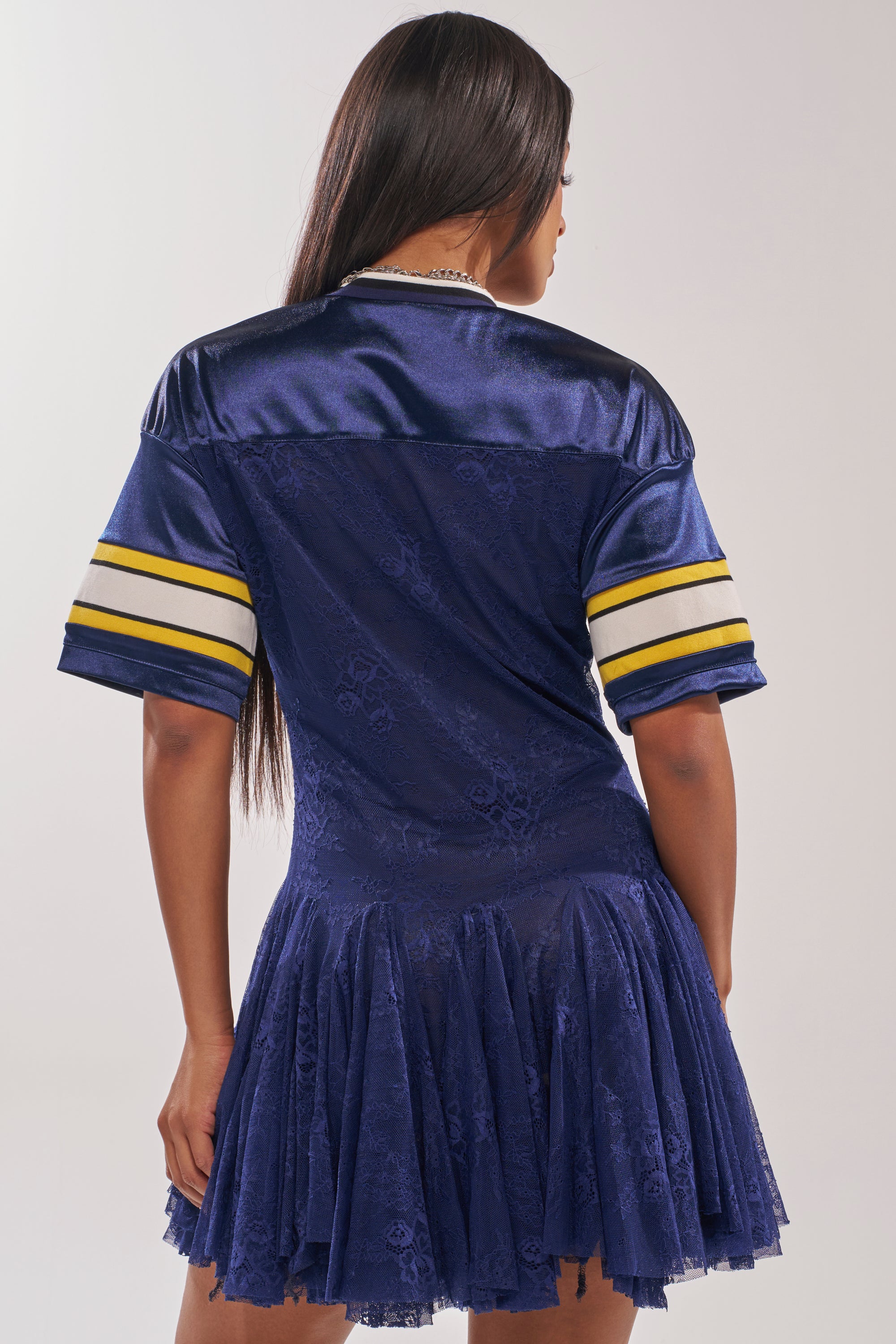 AKIRA Varsity Blues Lace Mini Dress | Size Large AKIRA Varsity Blues Lace Mini Dress | Size Large