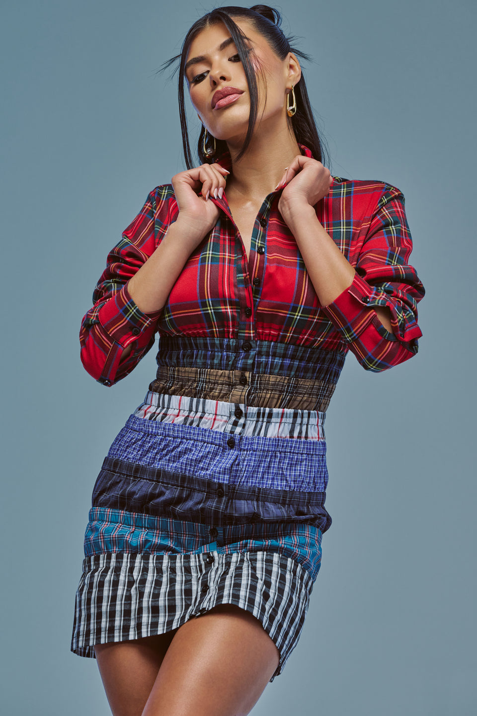 LAYERS TO MY LOVE FLANNEL MINI DRESS – AKIRA