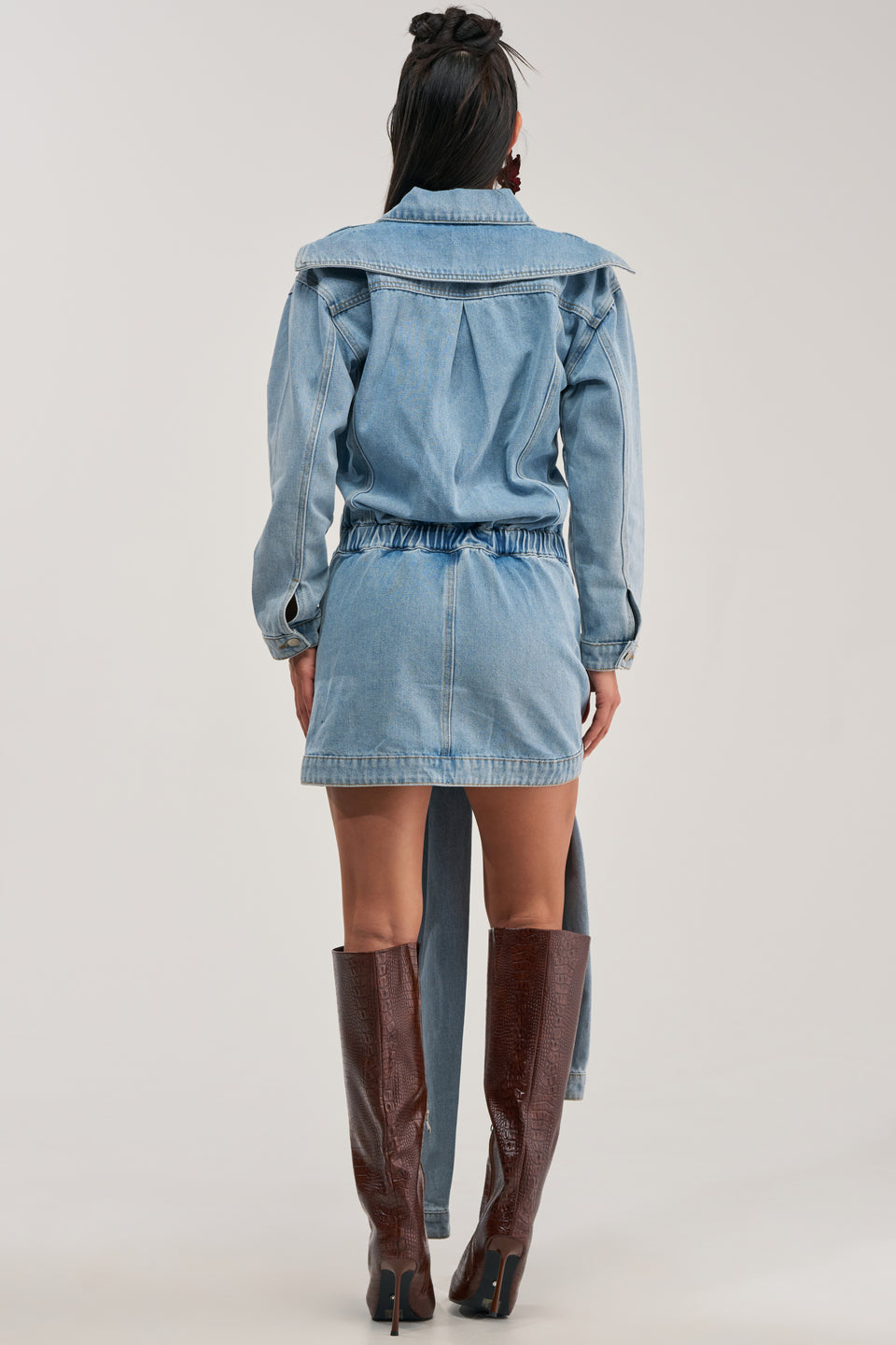 MAGNETIC ENERGY DENIM MINI DRESS – AKIRA