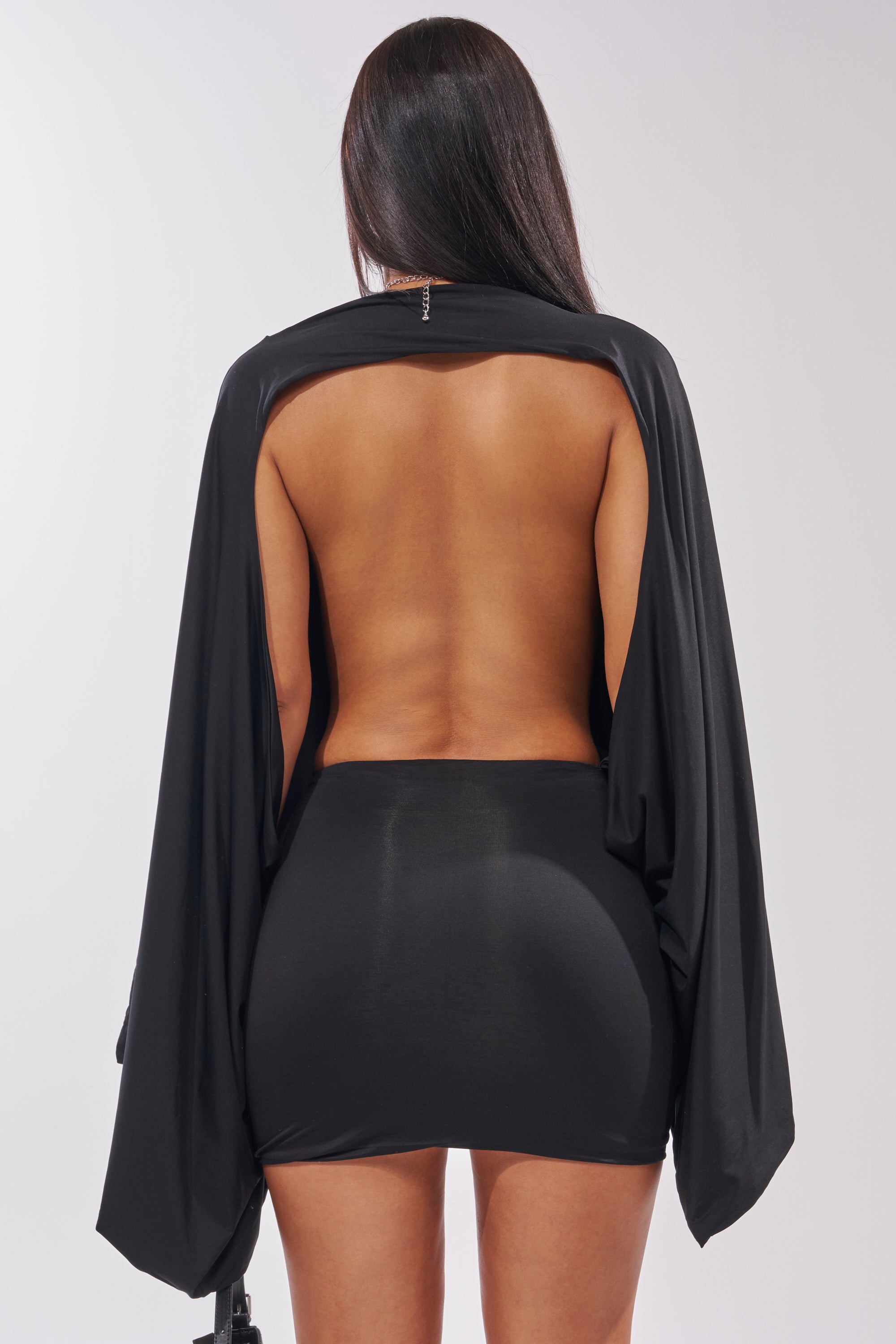 AKIRA Diana Draped Mini Dress | Black | Size XL AKIRA Diana Draped Mini Dress | Black | Size XL