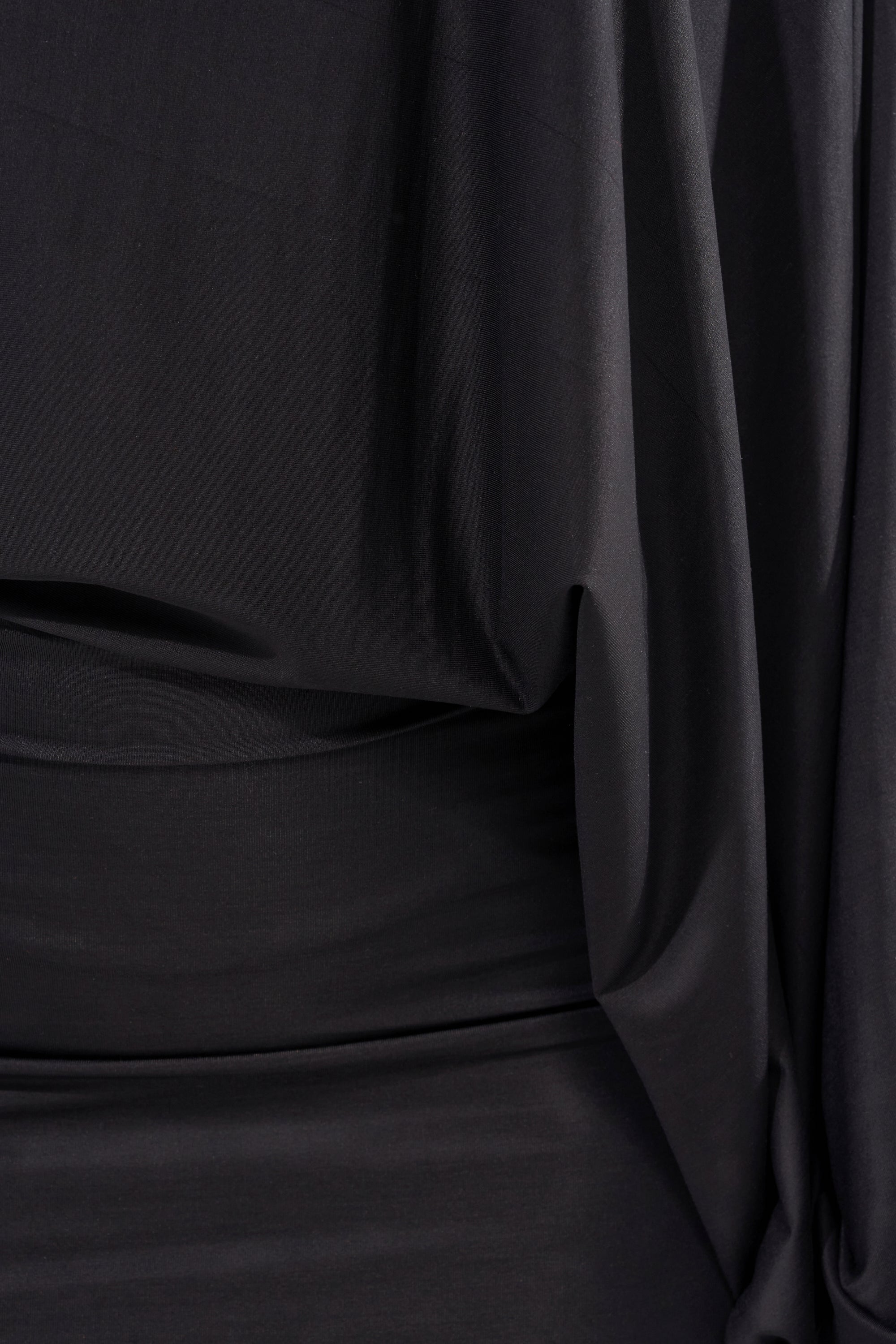 DIANA DRAPED MINI DRESS IN BLACK – AKIRA