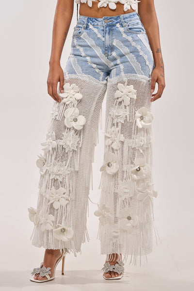 Relaxed Flare Denim Pants, High Rise | AKIRA