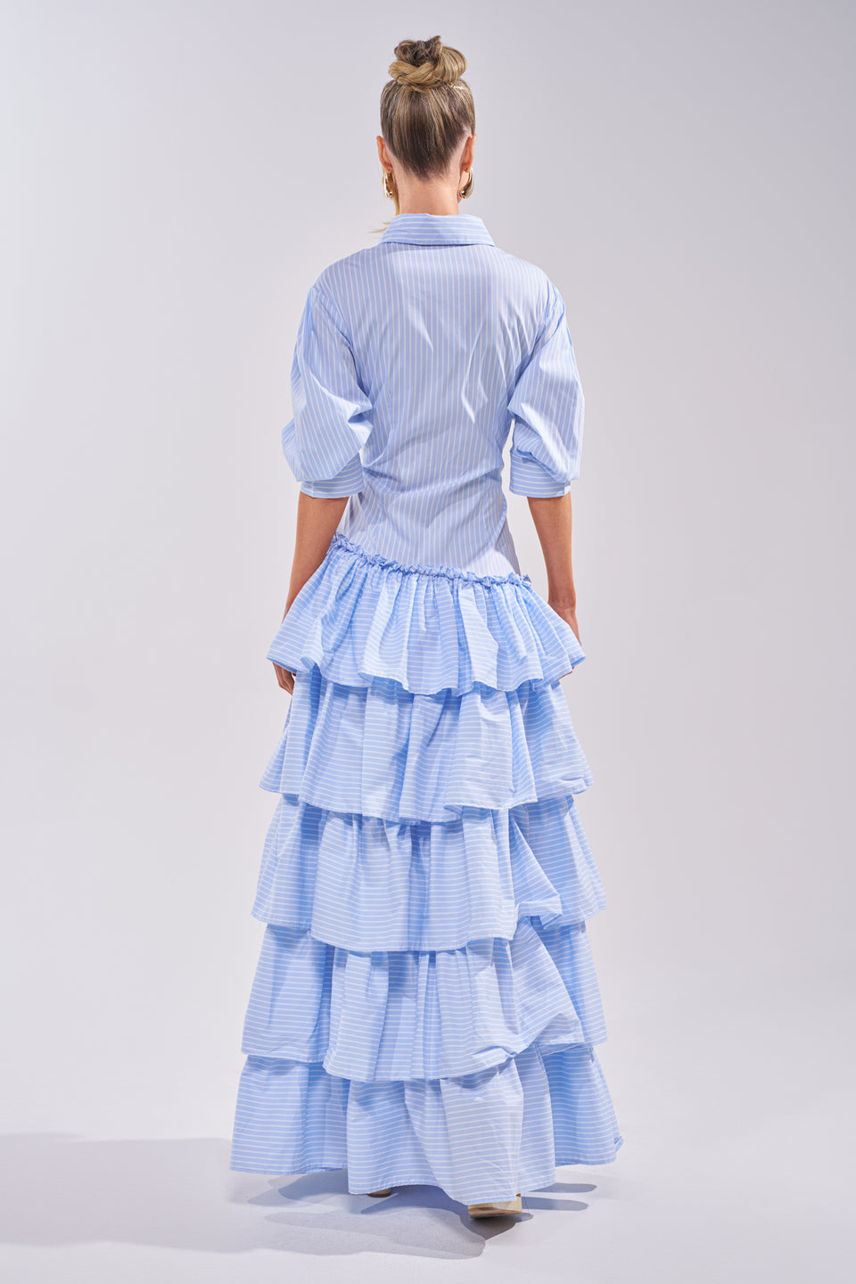IT'S A DATE POPLIN MAXI DRESS IN BLUE – AKIRA