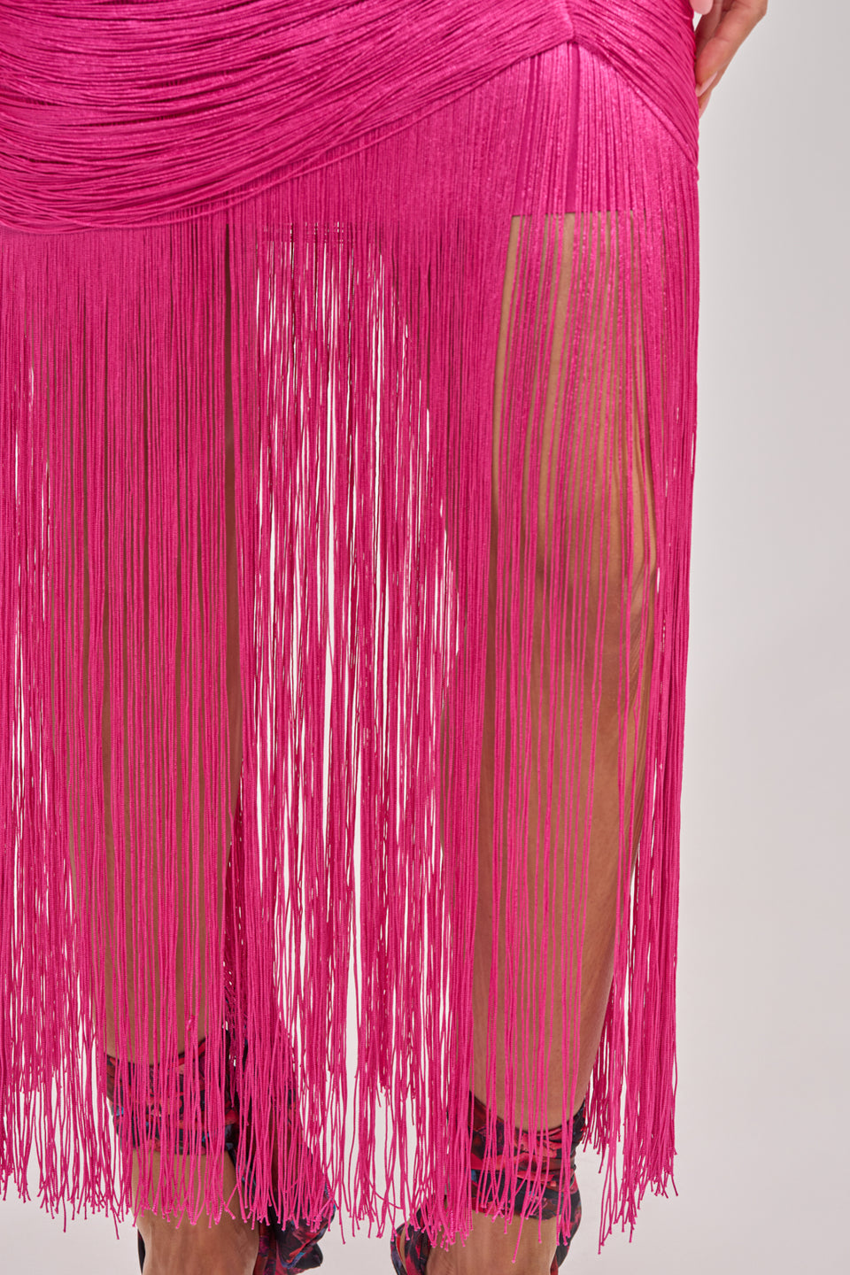 hot pink tassel dress Jovani 38847 Size 10 Hot Pink Sequin Beaded Fringe Prom Dress Pageant
