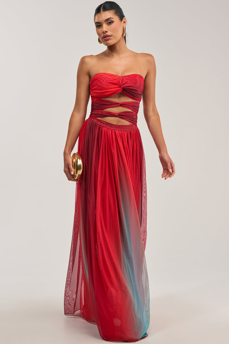 CELESTE CHIFFON MAXI DRESS IN MULTI – AKIRA