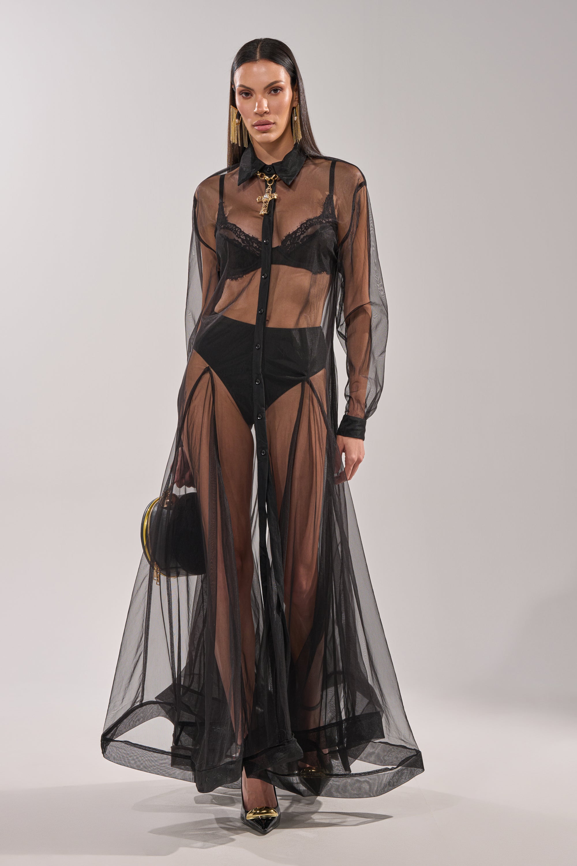 COOL GIRL MESH LAYERING MAXI DRESS – AKIRA