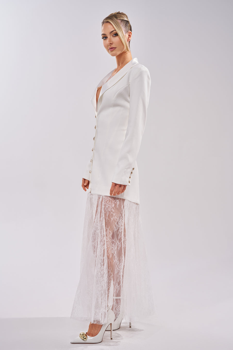 cropped blazer with maxi dress Maxi dress and matching cropped blazer (0411JK031/0411TB176/0411SK173) Slady Singapore