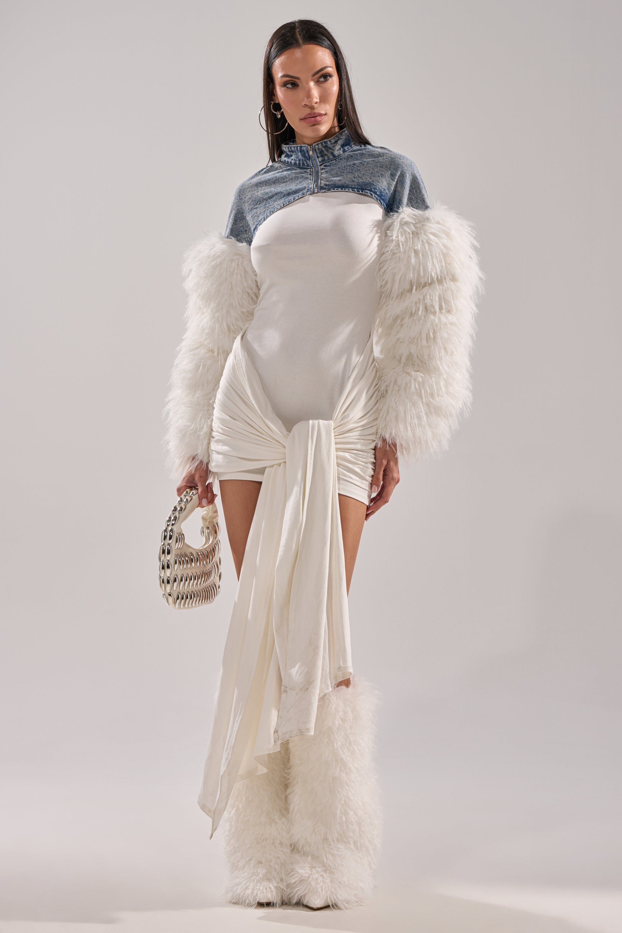 トップス lily sunocoff fluffy marie ghost bolero FUR-FREE CHINCHILLA (FAUX FUR) BOLERO – Lyla Grant