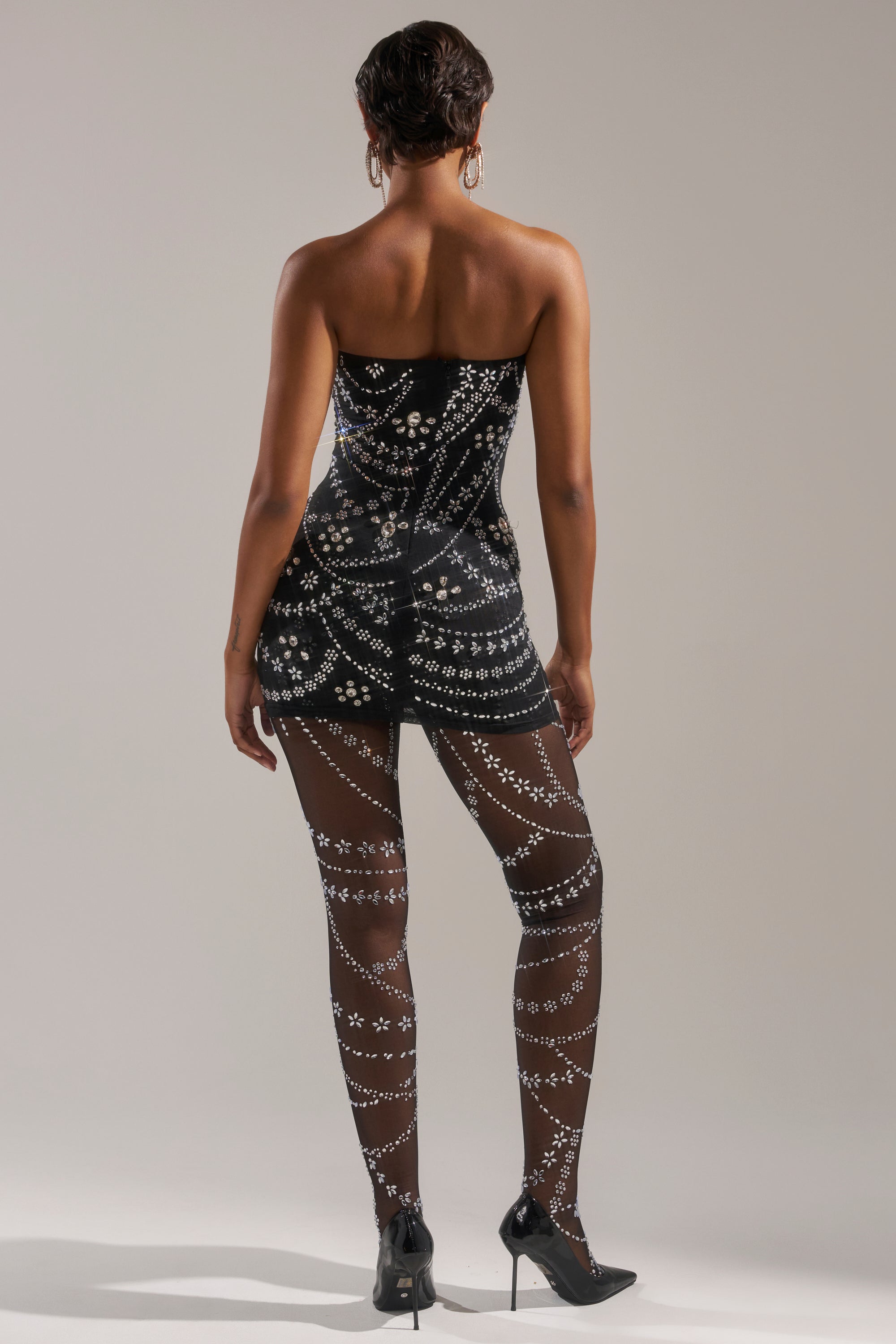 JEWELED UP TWO-PIECE RHINESTONE MINI DRESS – AKIRA