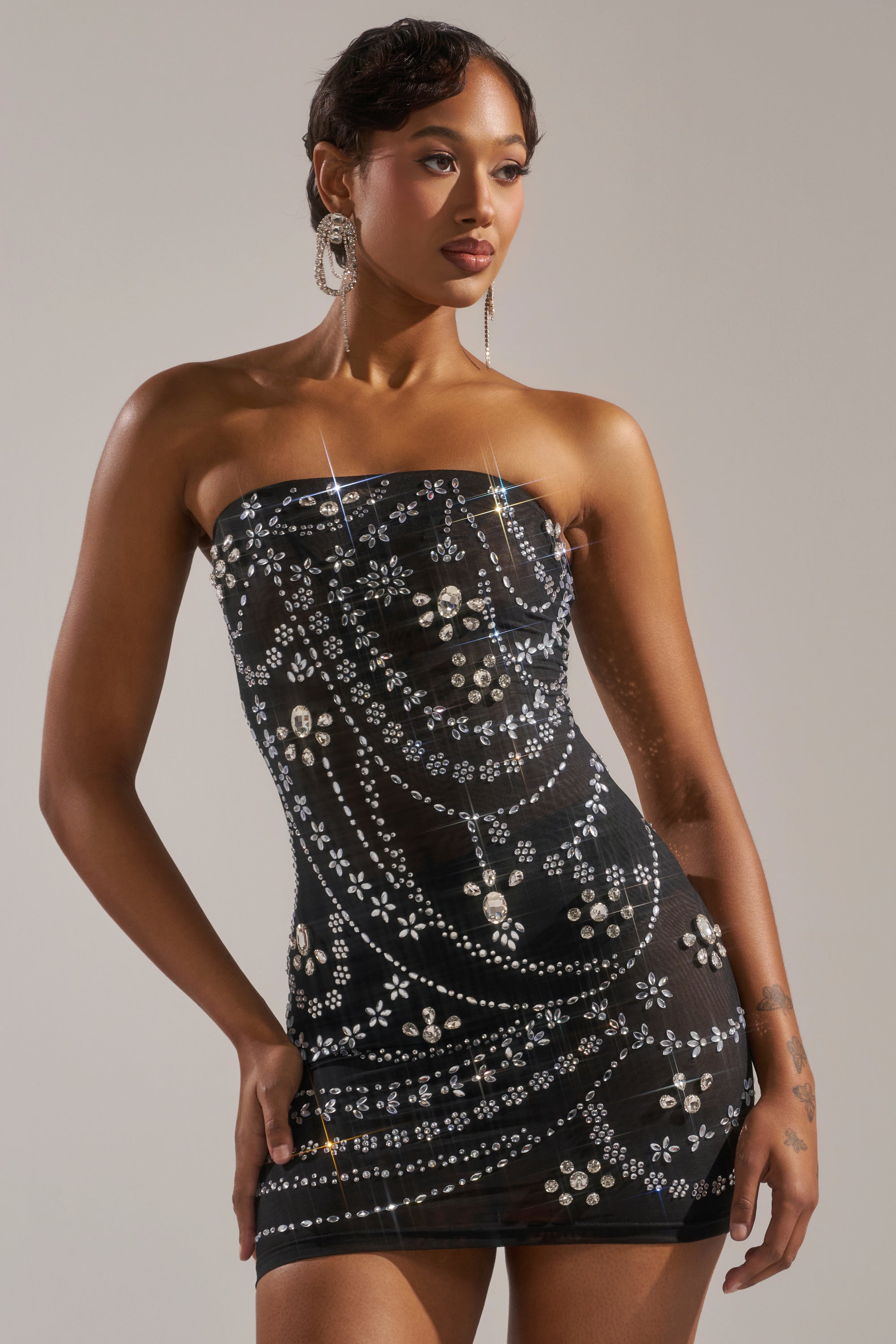 rhinestone holiday dress JEWELED UP TWO-PIECE RHINESTONE MINI DRESS – AKIRA